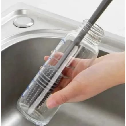 ESCOVA PARA LIMPEZA DE GARRAFAS E COPOS EM SILICONE