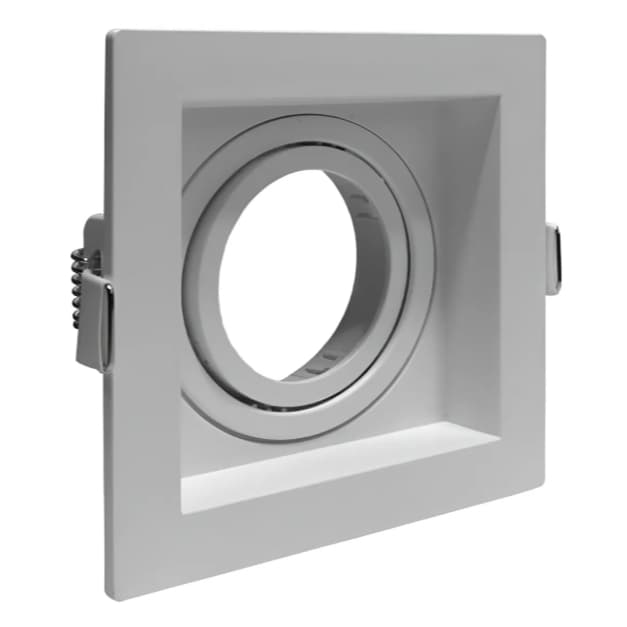 Spot de Embutir Quadrado Recuado com moldura e foco orientável ABS – Design e Versatilidade