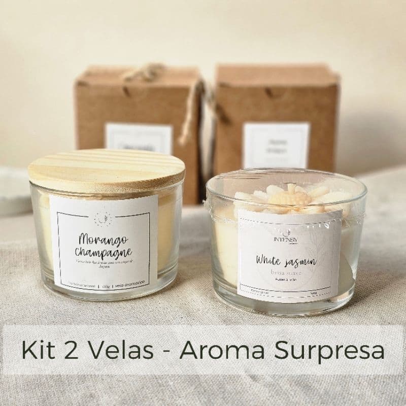 Kit  2 Velas aromáticas aroma Supresa - 110g artesanais Cera de coco| Presente