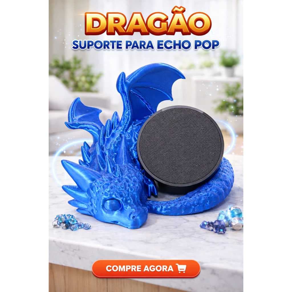 Suporte Dragão Alexa Echo Dot Base Estável e Moderna para Alexa