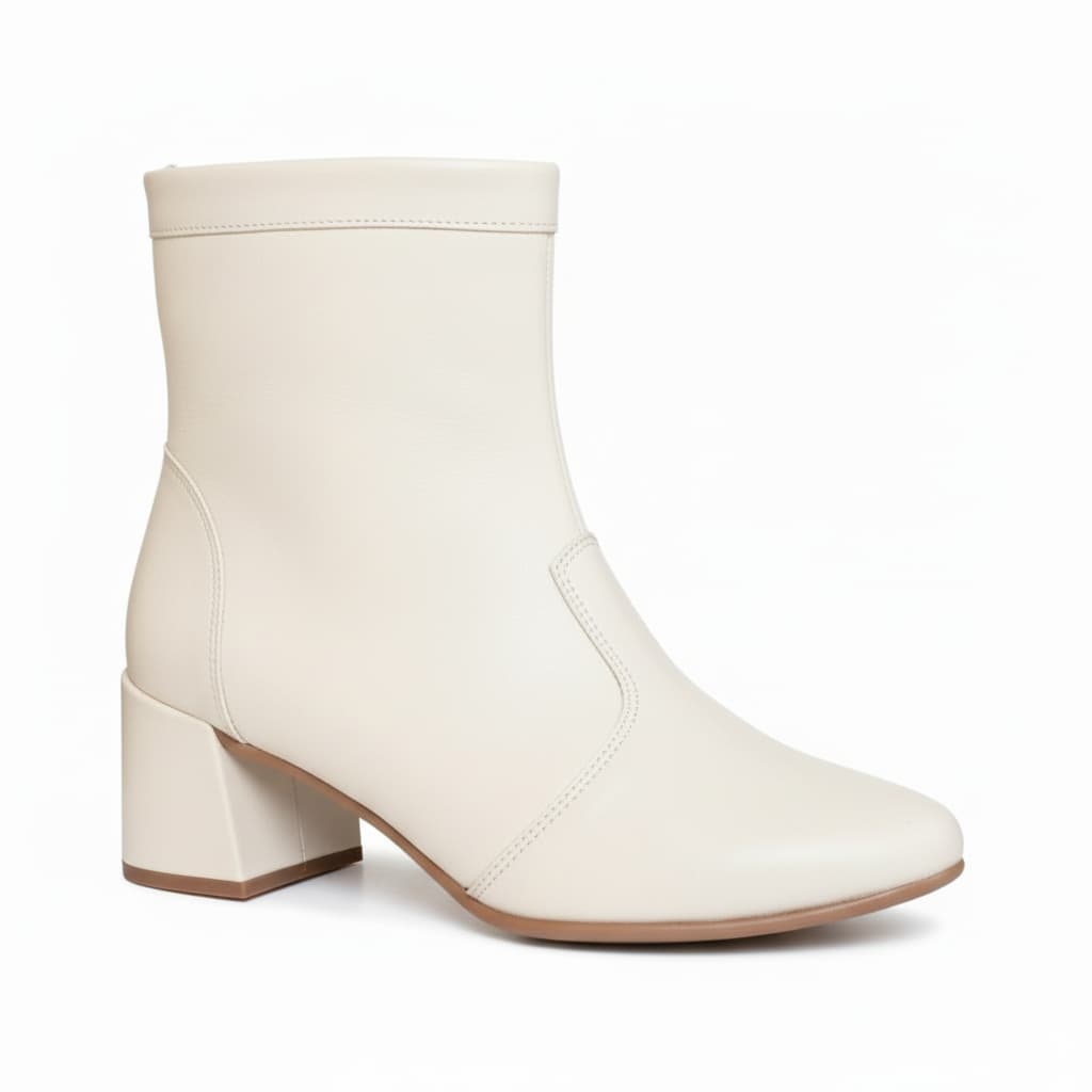 Bota Feminina Bico Fino Salto Geometrico Cano Curto Estilo Texana Lisa- Estilosa e Confortavel