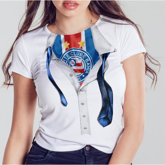 Camiseta 100% Poliéster Bahia  Camisa do Bahea Blusa Tricolor de Aço  Time de Futebol