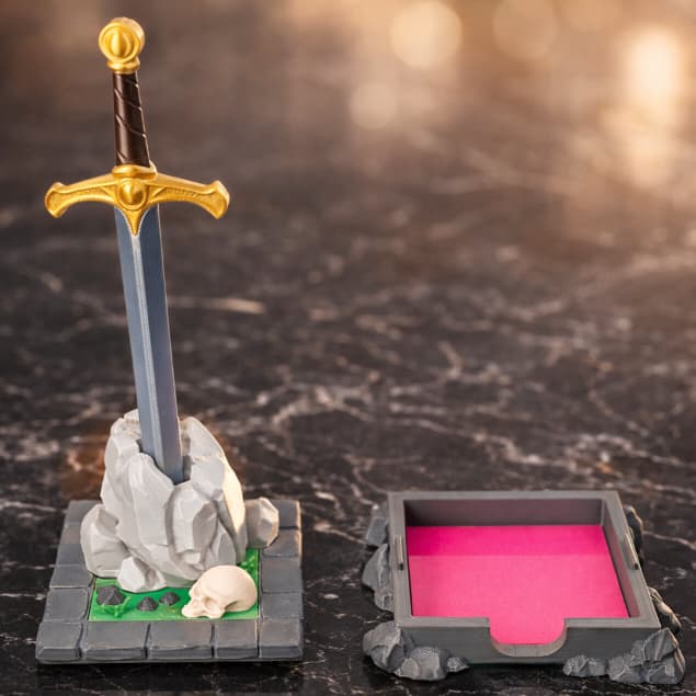 Kit Forja do Guerreiro: Caneta Espada Excalibur + Porta Post-it Medieval