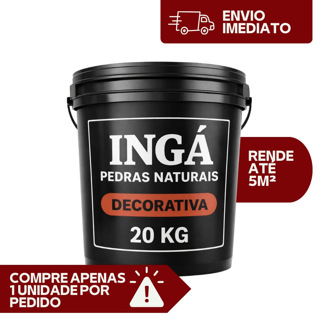 Revestimento Decorativo Pedra Natural Ingá  20KG | Ideal para Áreas Internas e Externas