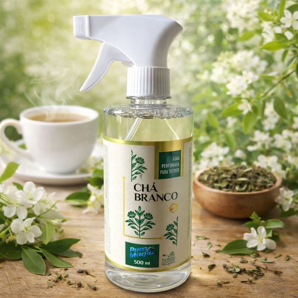 ÁGUA PERFUMADA PARA TECIDOS E ROUPAS CHÁ BRANCO 500ML