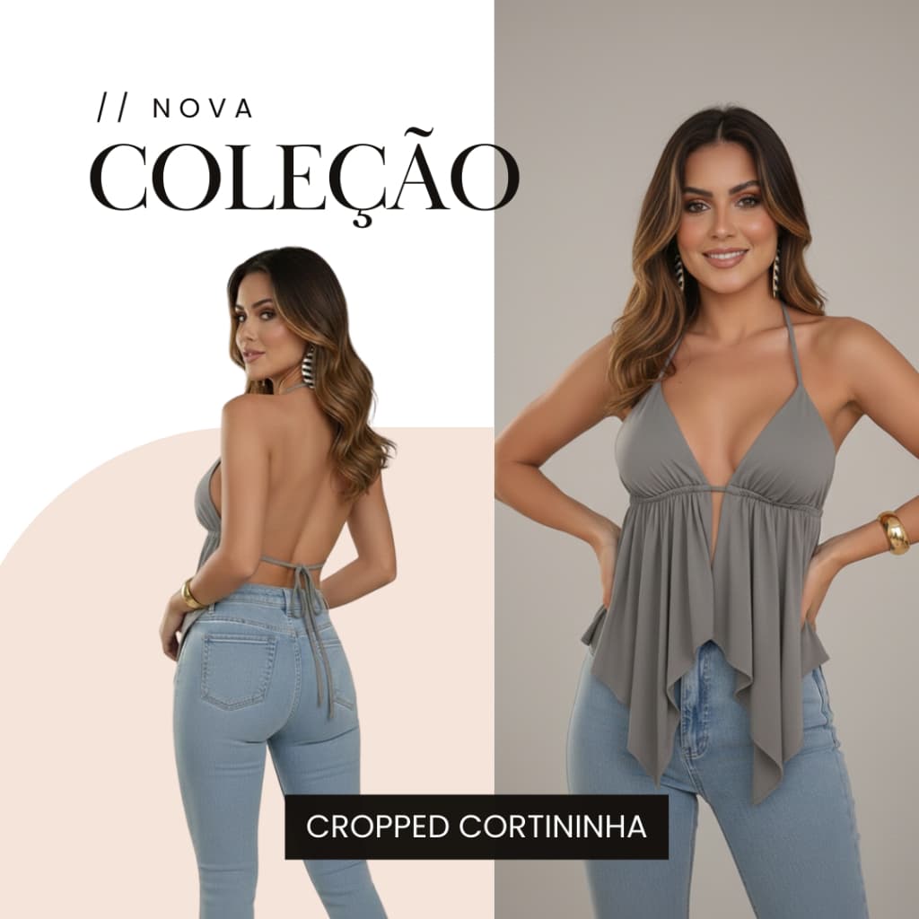 Cropped  Top Blusa Cortininha Costas Nua Com Alças E Amarração nas Costas Com Bojos Sensual