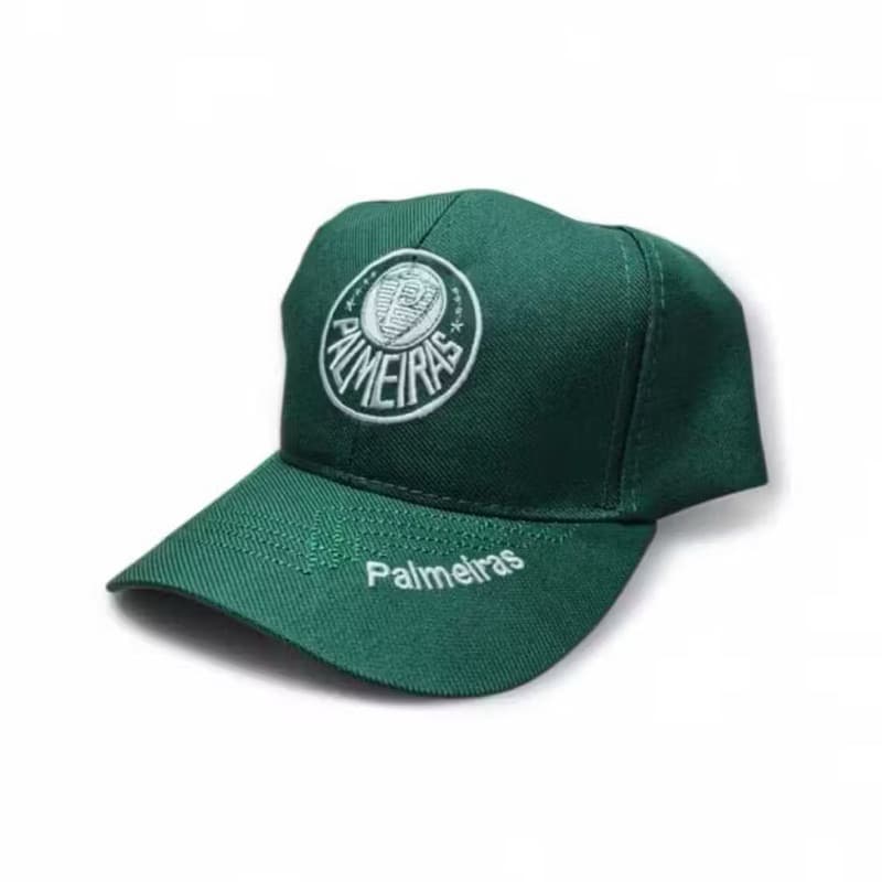 bone de aba curva com bordado de Palmeirs  adulto e infantil cor verde