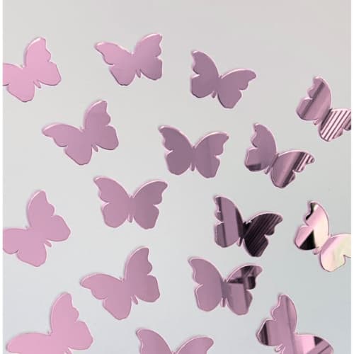 Kit Borboletas Espelhadas 3D Rose Autocolante Decoração Parede