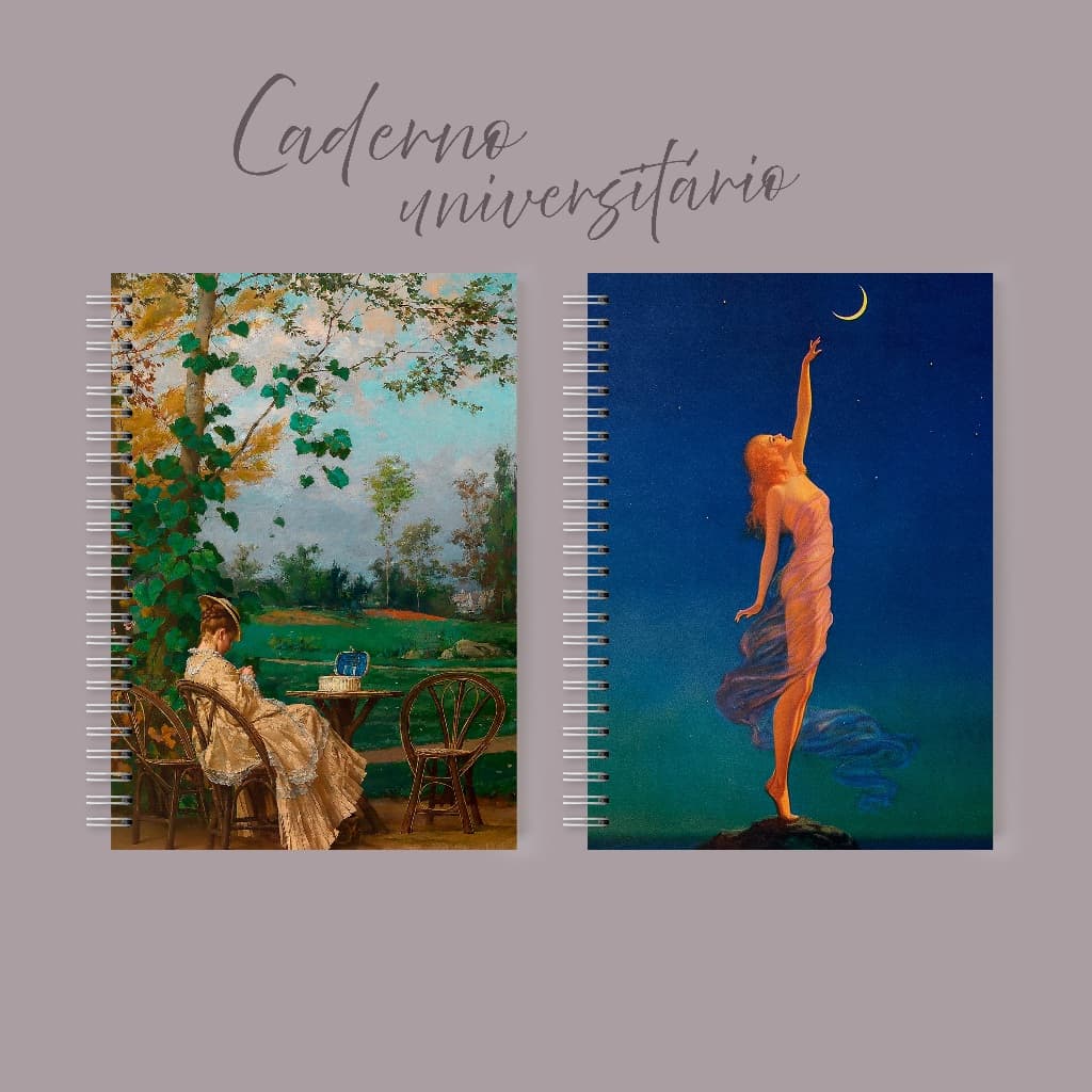 Caderno universitário 2 e 5 matérias