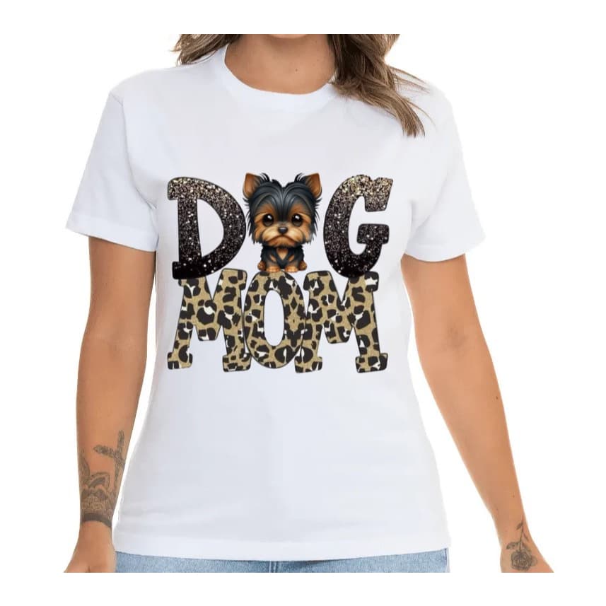 Camiseta Feminina Mae de Pet Camisa Dog Mom 100% Algodão