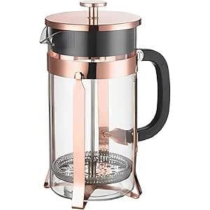 Prensa Francesa Cafeteira de Vidro 600ml Cremeira Rose