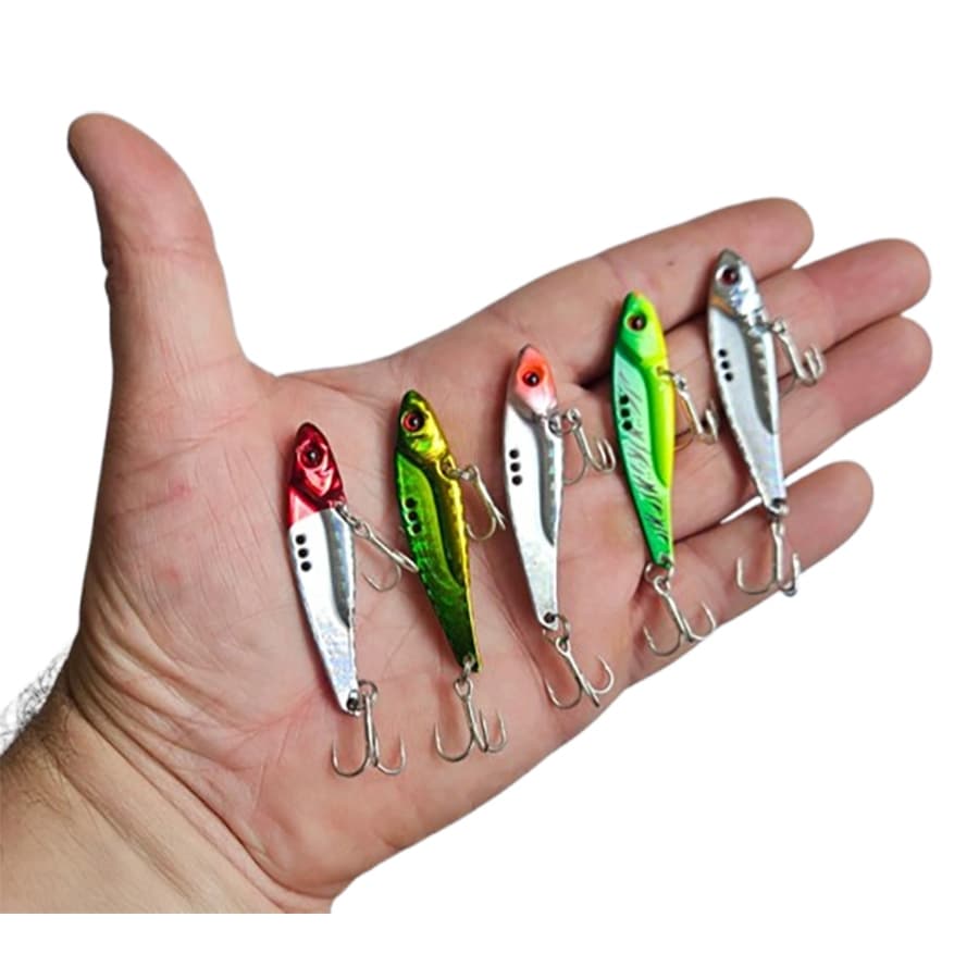 Kit C/ 5 Isca Artificial Ferrinho 5cm 7 Gramas Pesca Tucunaré Tilápia Corvina