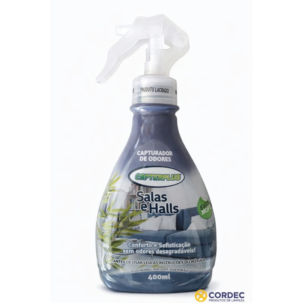 Capterplus Salas e Halls 400ml Eliminador de Mau Cheiro Spray Capturador de Odores Aroma Bambu 1500 Aplicações