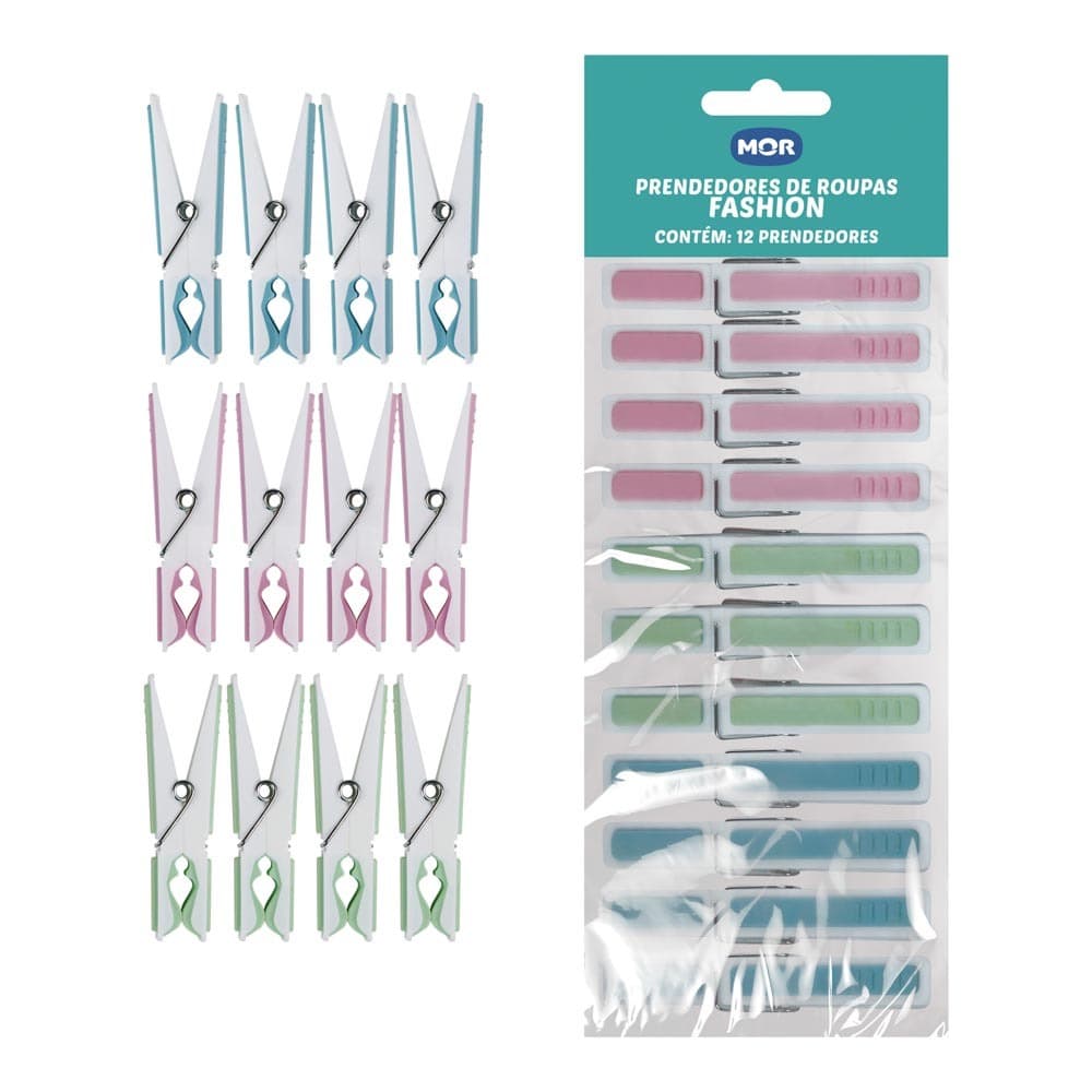 KIT Prendedores pregadores de roupas emborrachado - Fashion - MOR - Variações 24/36/48 e 96 peças