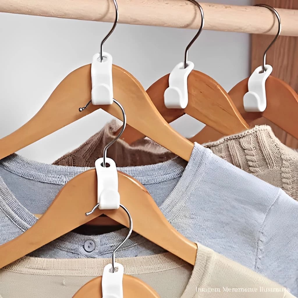 Gancho Extensor de Cabide Roupas | Organizador de Armário | Kit 10, 15 ou 20 Un