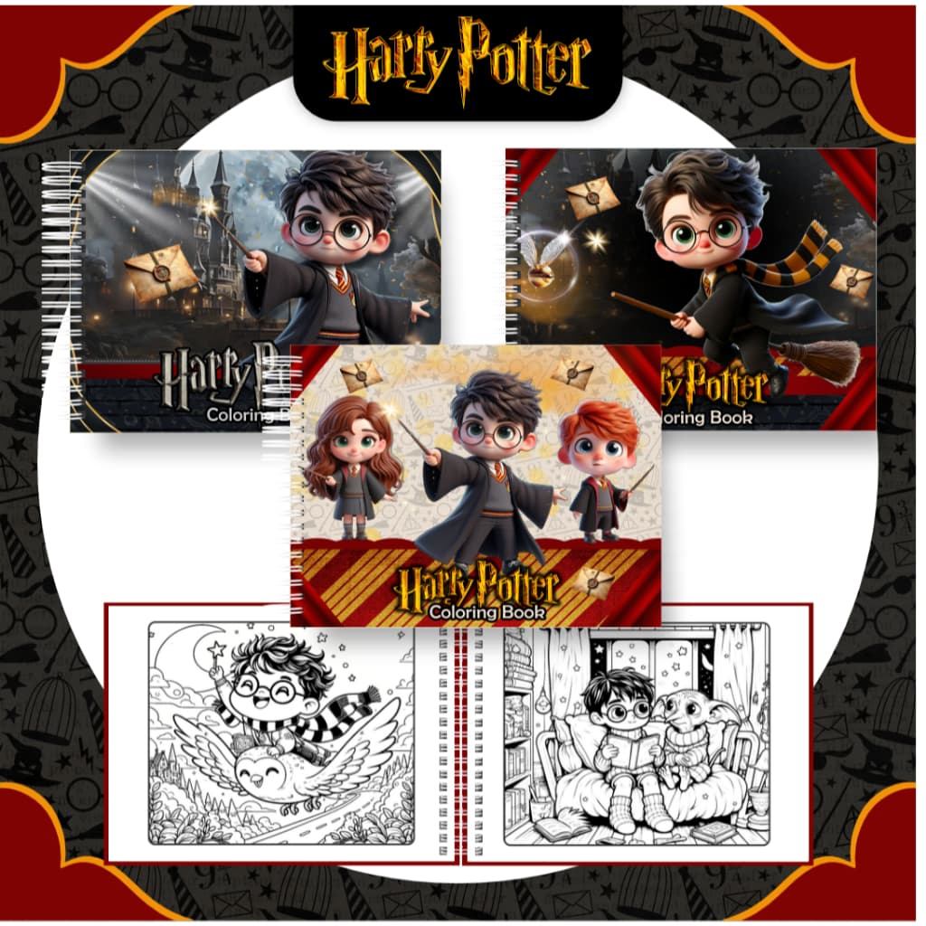 Livro de Colorir Harry Potter – Folha Grossa - A5 – 50 Desenhos