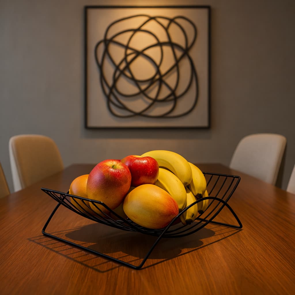 Fruteira de Mesa Moderna Arqueada Aramada para Frutas Bancada de Cozinha Sala de Jantar Envio Rápido