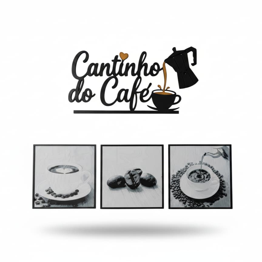 Decoração Cantinho do Café Completa Parede Cozinha Luxo