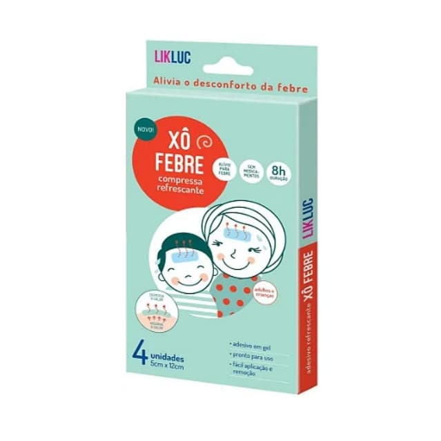 Likluc Xô Febre - Compressas refrescantes para alivio da febre, Tamanho Único