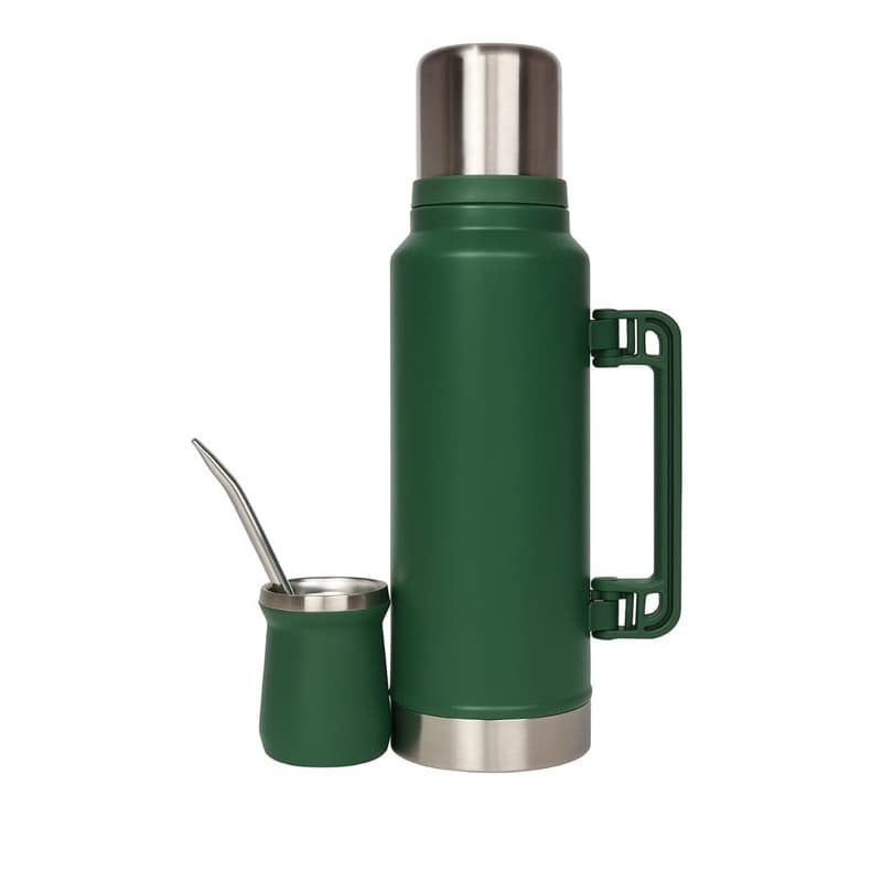 Kit Garrafa Térmica 1400ML Copo 160ML + Bomba - Ideal para Chimarrão/Tereré