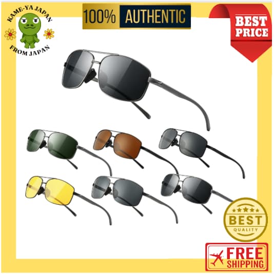 【Envio direto do Japão】Óculos de Sol Polarizados Masculinos SUNGAIT Ultra Leves Quadrados UV400 Armação Metálica【Qualida