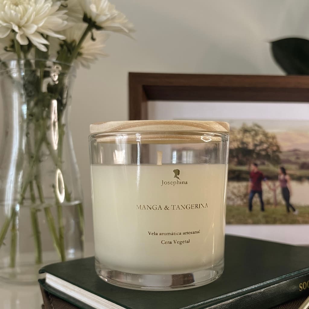 Vela aromática Manga e Tangerina - Vela Perfumada - Vela Artesanal 170g