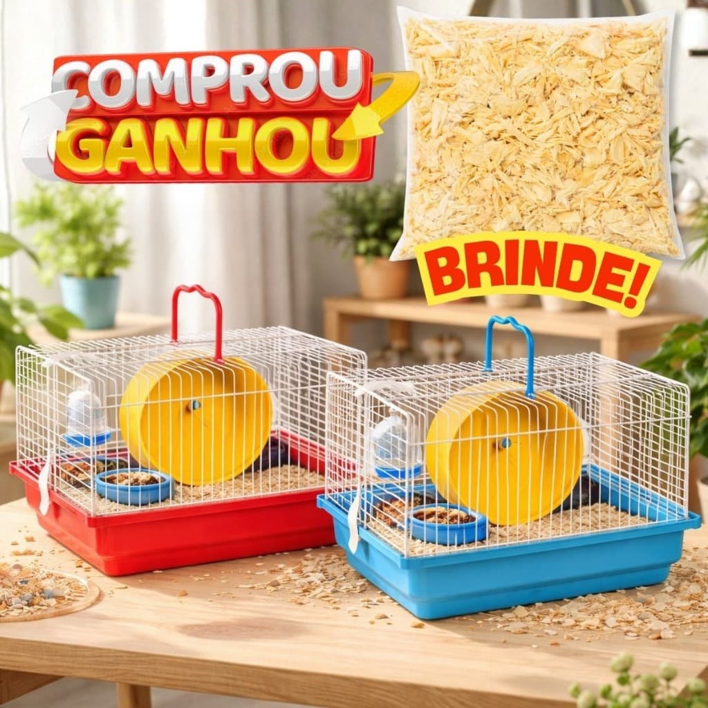 Gaiola Brasileirinha Jelplast Hamster Transporte Pet Animal Pet Shop Caixa Alça Aluminio Bandeja