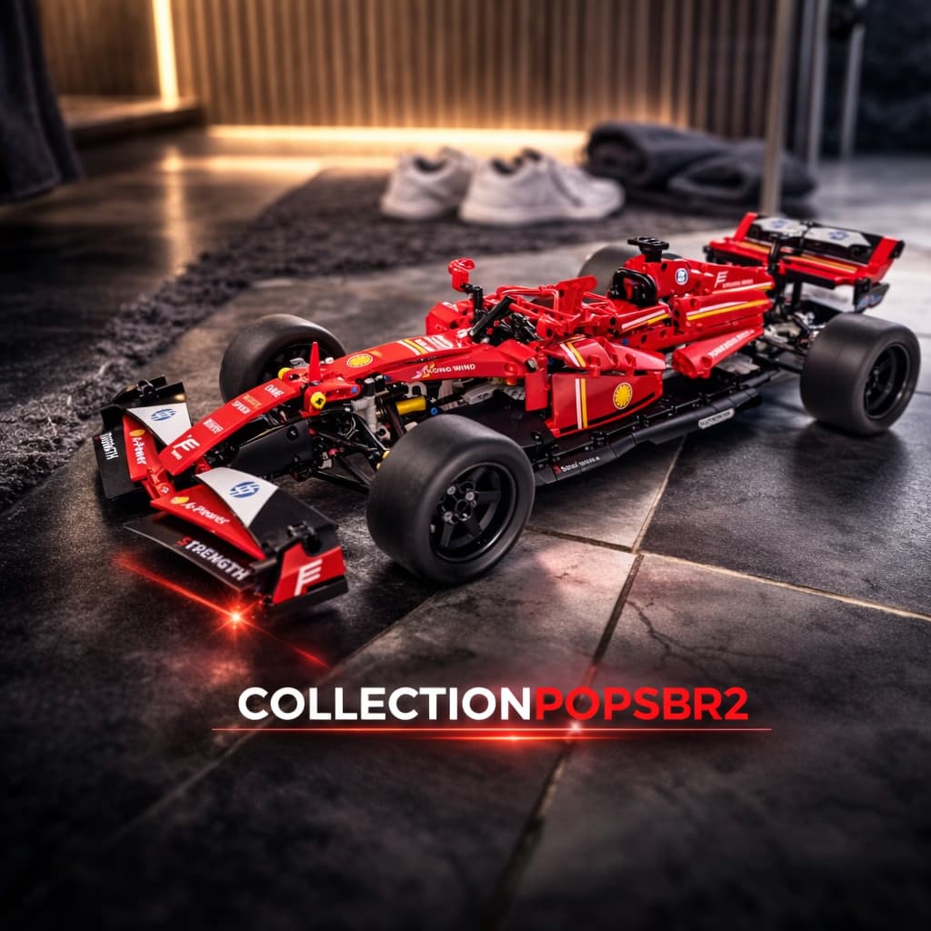 Carro F1 de Blocos 1500+ Peças 56cm Modelo Ferrari Vermelha Colecionável Grande Para Montar Adulto