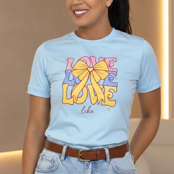 Camiseta feminina babylook T-shirt algodão laços estilosa