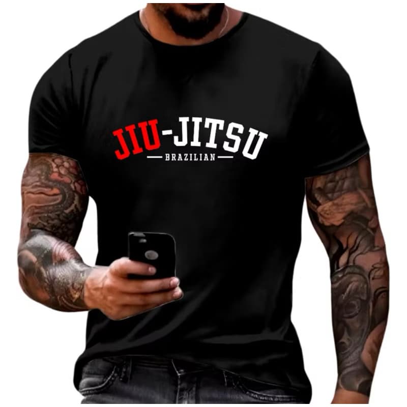 Camiseta Masculina  Feminina 100% Algodão . Estampa Jiu Jitsu