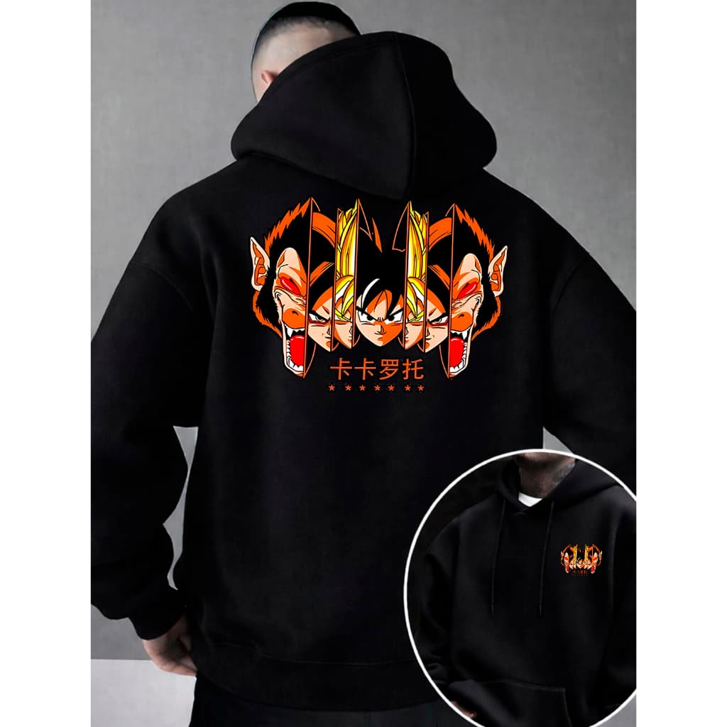 Moletom Masculino Dragon Ball Blusa Moletom Masculino Grosso Moletom Canguru Masculino Preto