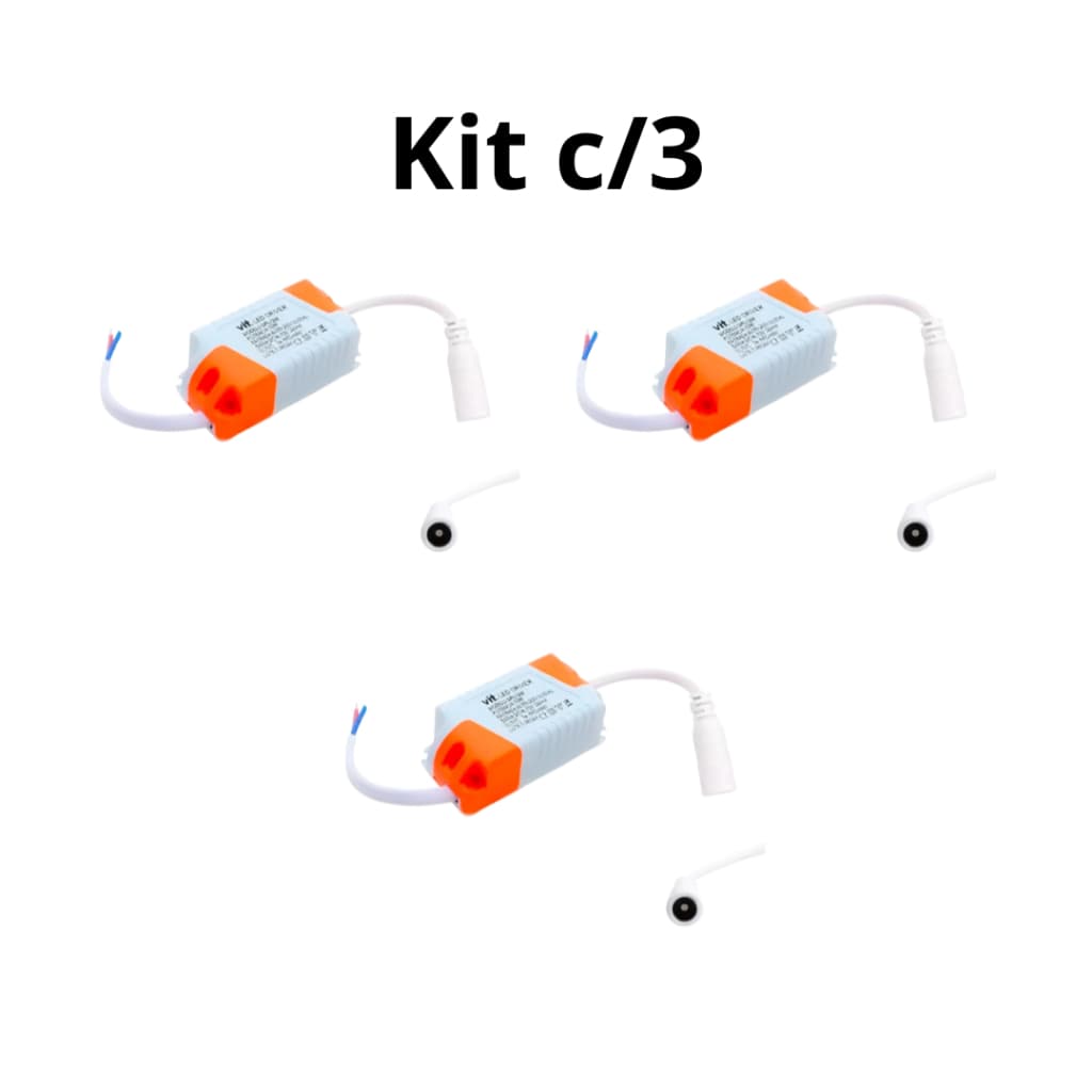 Driver Painel 18W Con. Plug Redondo - VIT Kit c/3