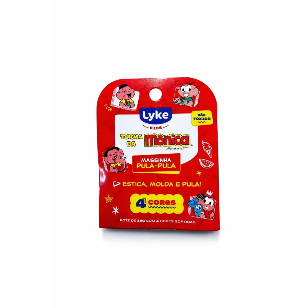 Massinha Pula Pula Perfumada Turma da Mônica 28g | 4 Cores | Estica, Molda e Pula!