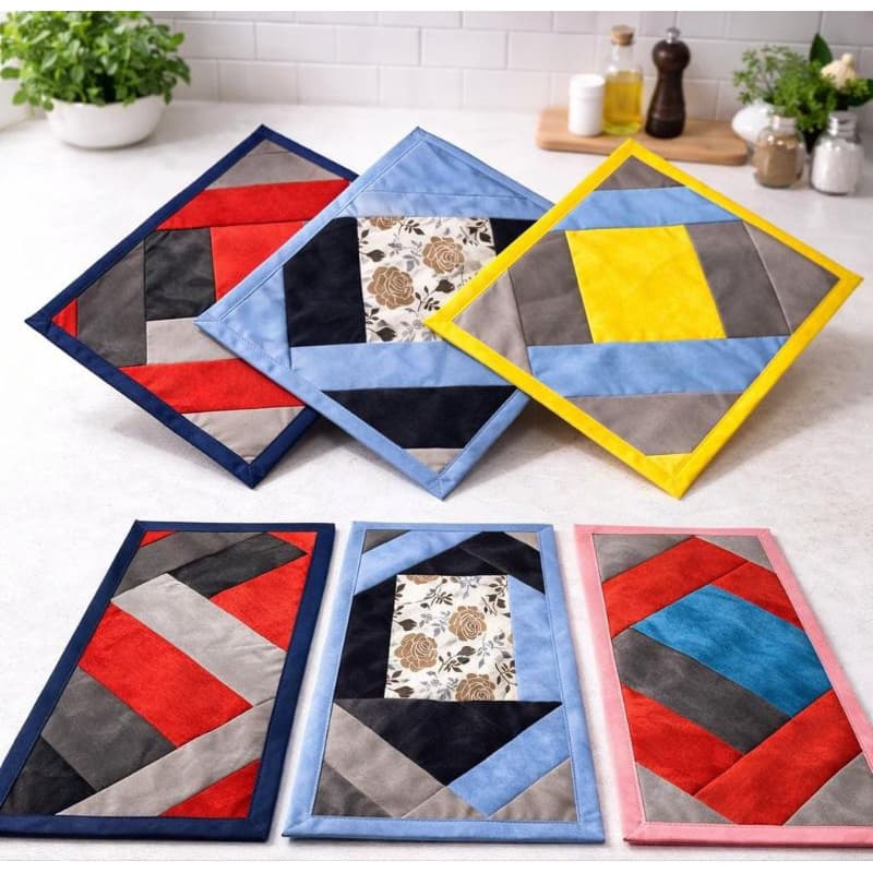 Kit com 06 Tapetes de Retalho Cores Aleatórias