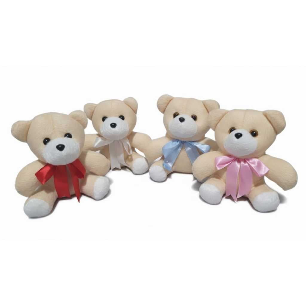 Kit de urso de pelúcia de 18 cm para cestas, presentes ou decoração