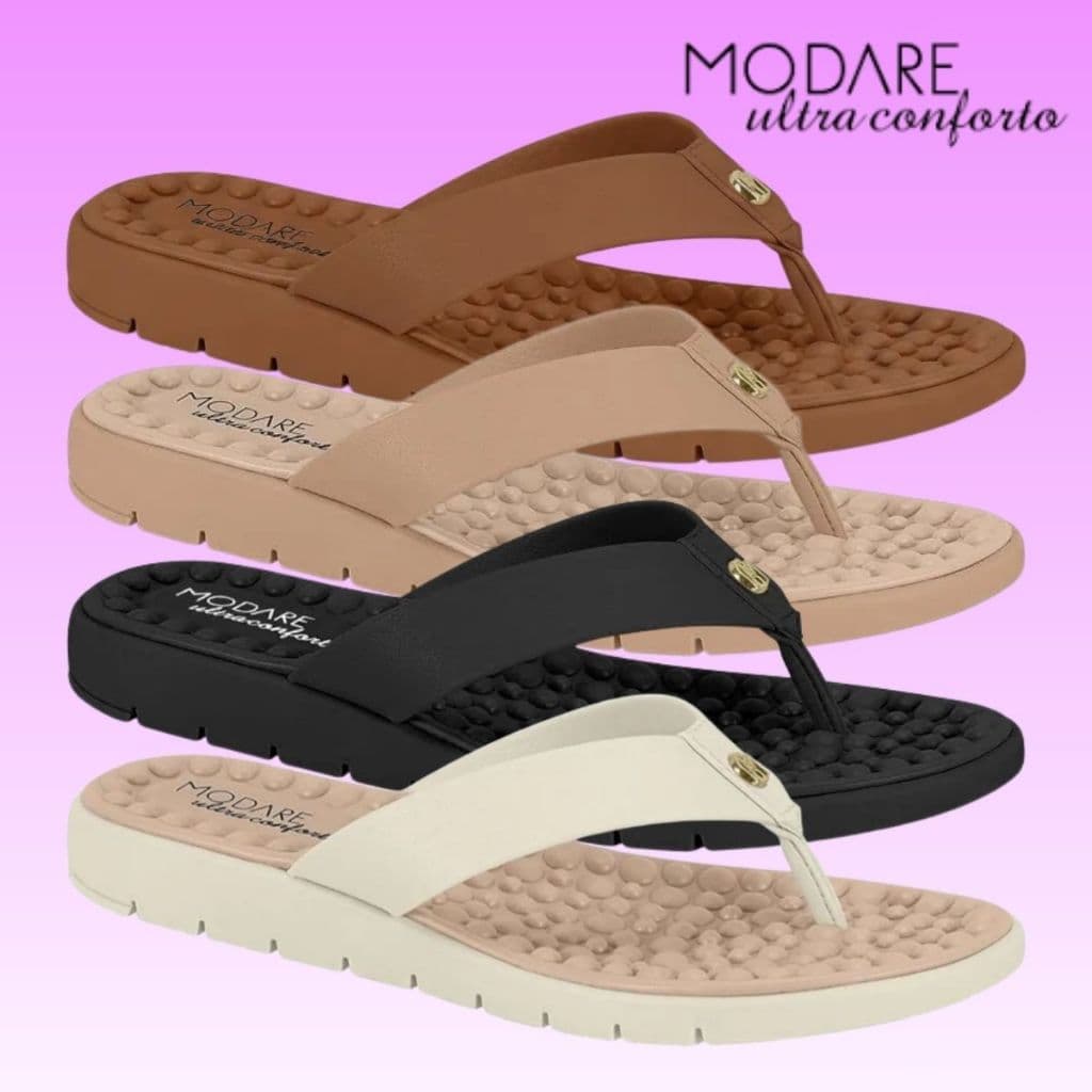 Chinelo Feminino Modare Ultra Conforto Palmilha Massageadora Antiderrapante