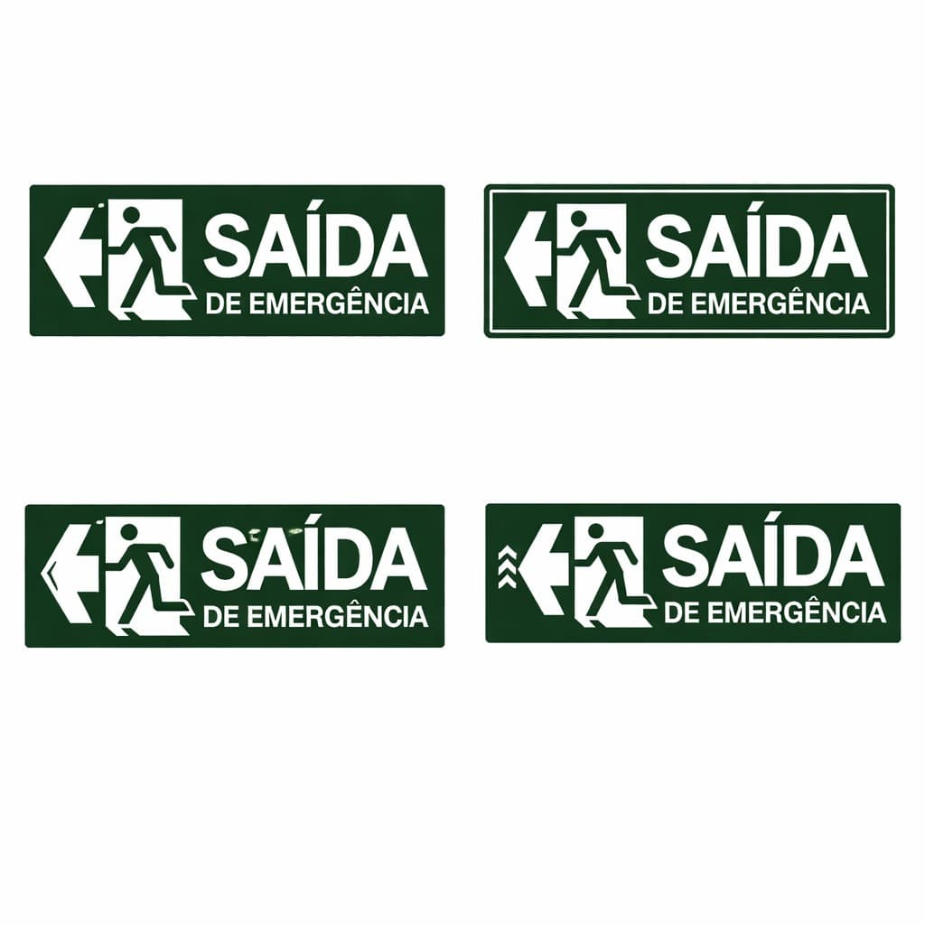 Kit 4 Placa de Sinalização Esquerda Direita - MAG PLACAS