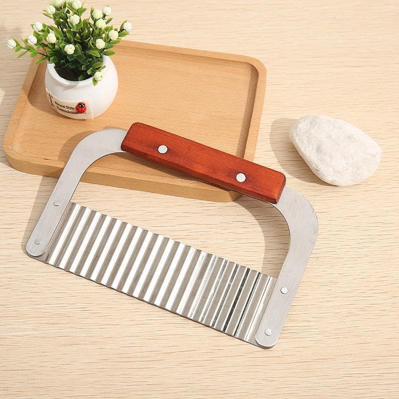 Cortador de Batata e Legumes Ondulado - Aço Inox Prático, Perfeito para Fazer Chips e Refeições