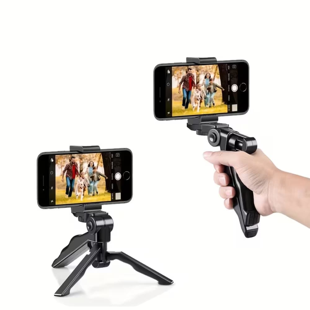 Tripé Antivibração Para Câmera E Celular Gravação Estável Preto
