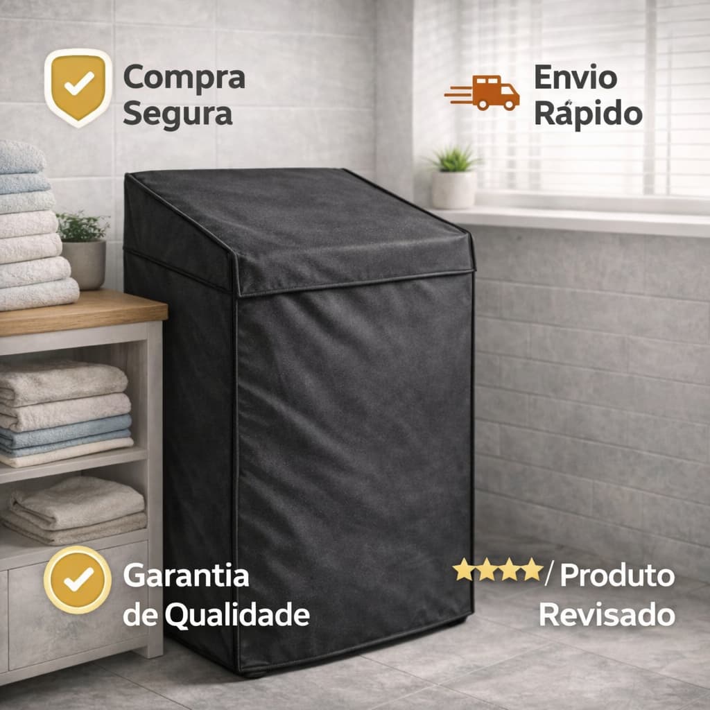 Capa Maquina de Lavar impermeavel Corino Forrada de TNT por baixo P M G 8 à 15Kg