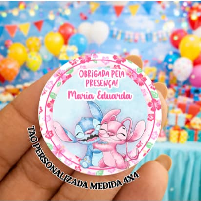 Tags de agradecimento personalizada Stitch - Fazemos em todos os temas