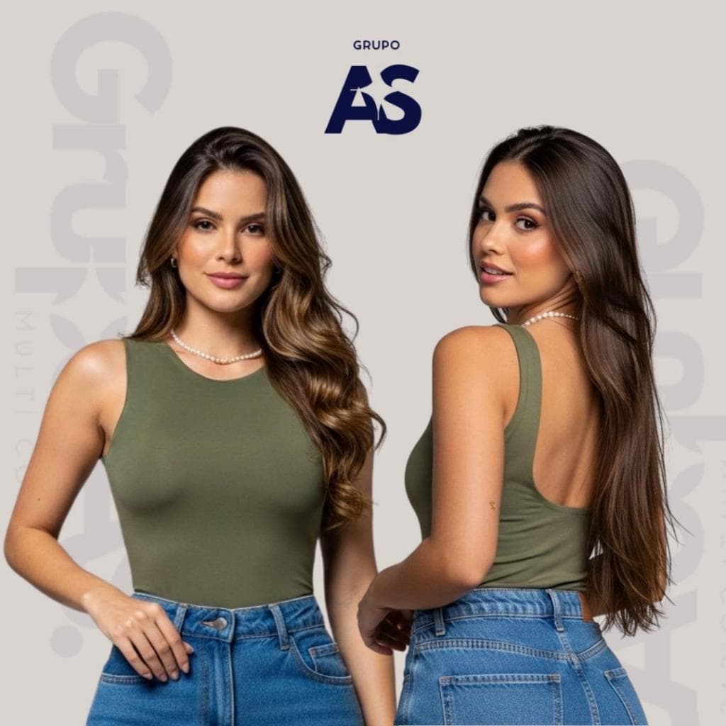 Kit 1 Blusinha Costas Nua - Tendência Casual Elegante Regatinha Gola Redonda