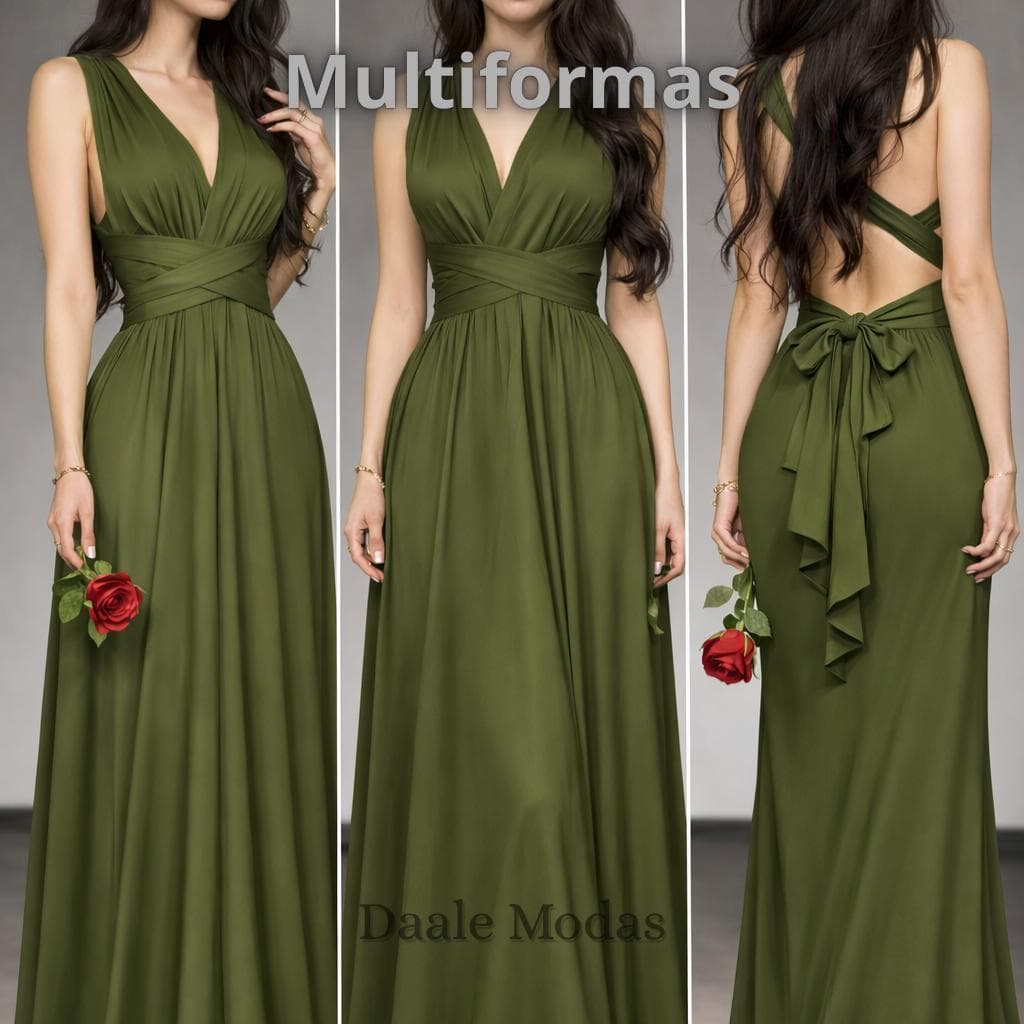 Vestido Multiformas Longo Feminino, Várias Amarrações, Elegante e Versátil