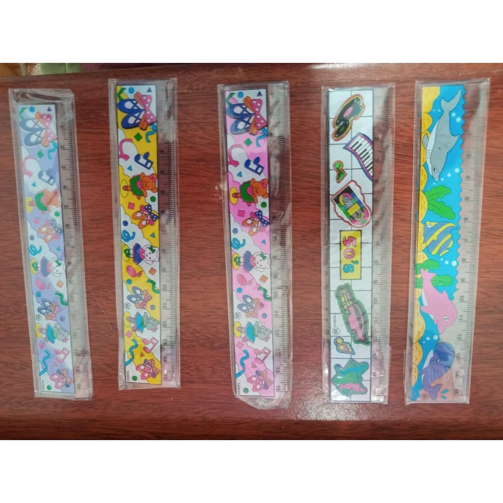 Régua acrílica infantil 15 cm - animais fundo do mar - kit com 10 e 20 unidades