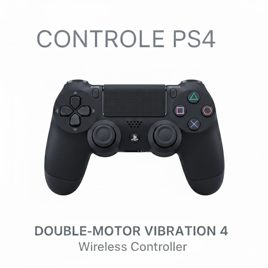 Controle Sem Fio PS4 Double Motor Vibration 4 Joystick Alta Precisão e Durabilidade