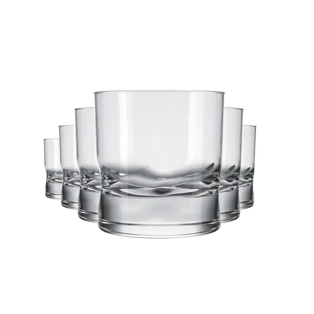 Jogo 6 Copos Whisky Amassadinho Nadir 250ml Rocks Original - Vidro Luxo Drink