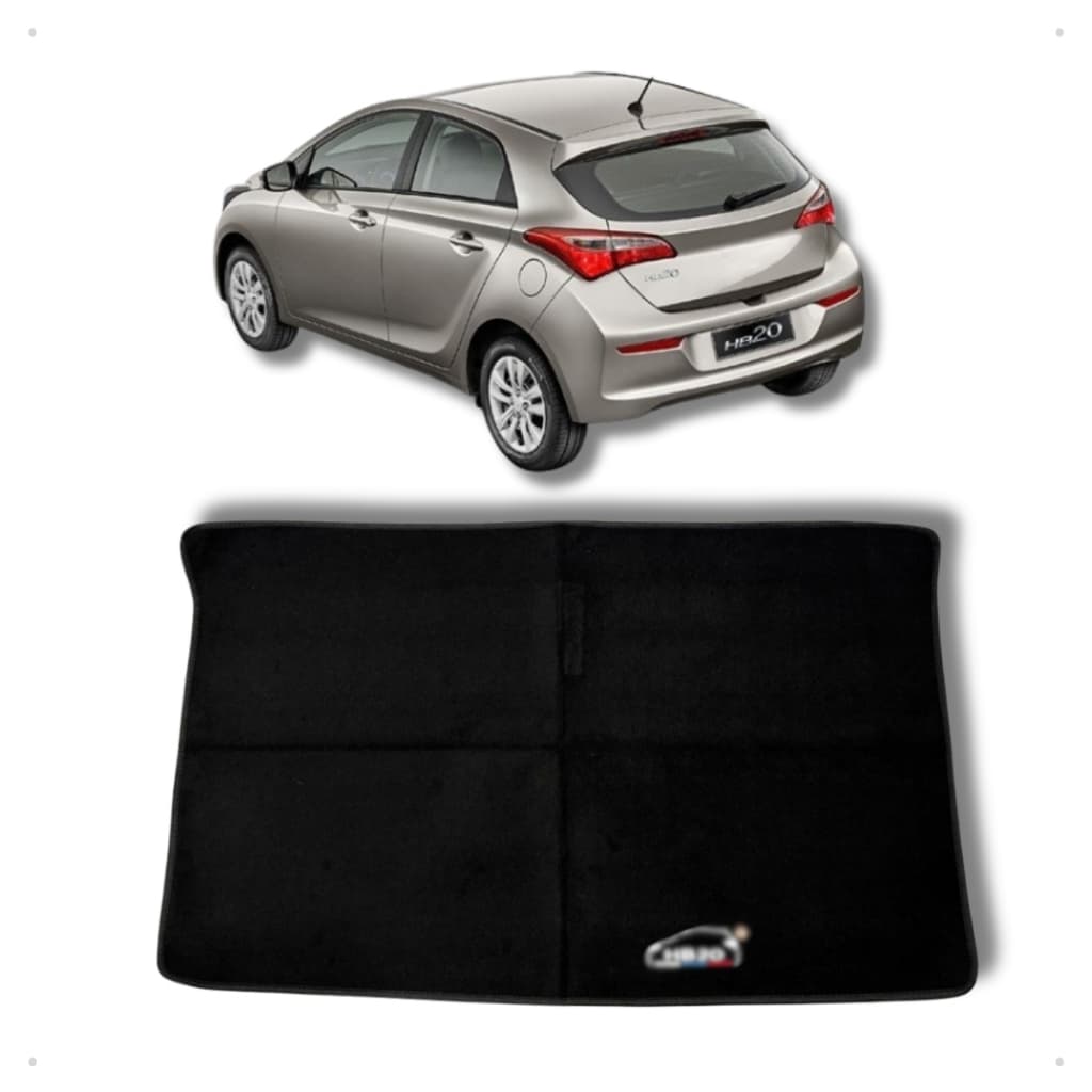 Tapete Porta Malas Carpete Premium Hb20 Personalizado Preto