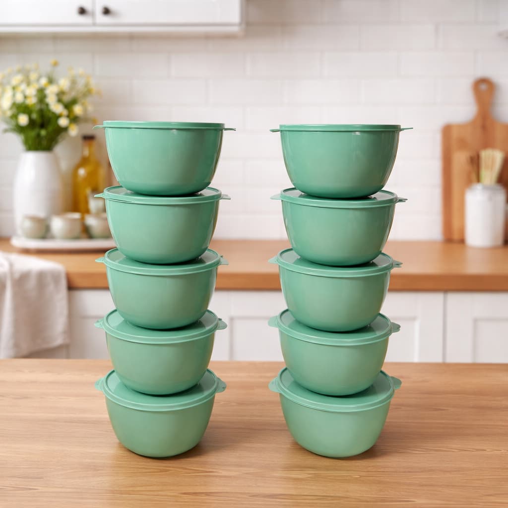 Kit Bowl Potes Plásticos Redondo 10 peças linha minimalista 2,8 L