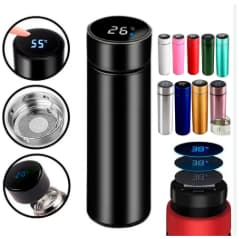 Garrafa Térmica 500ml Inox Com Termômetro Digital Led