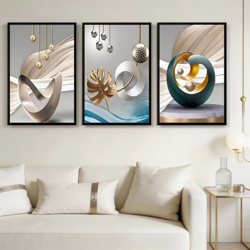 Quadros Decorativos Padrão Geométrico Quadros Decorativos Quarto  Sala​ Escritório
